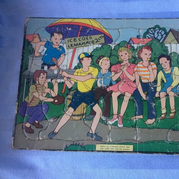 Built Rite Sta-N-Place Puzzle#18 Kid's Ball Game - Picture 2 of 6